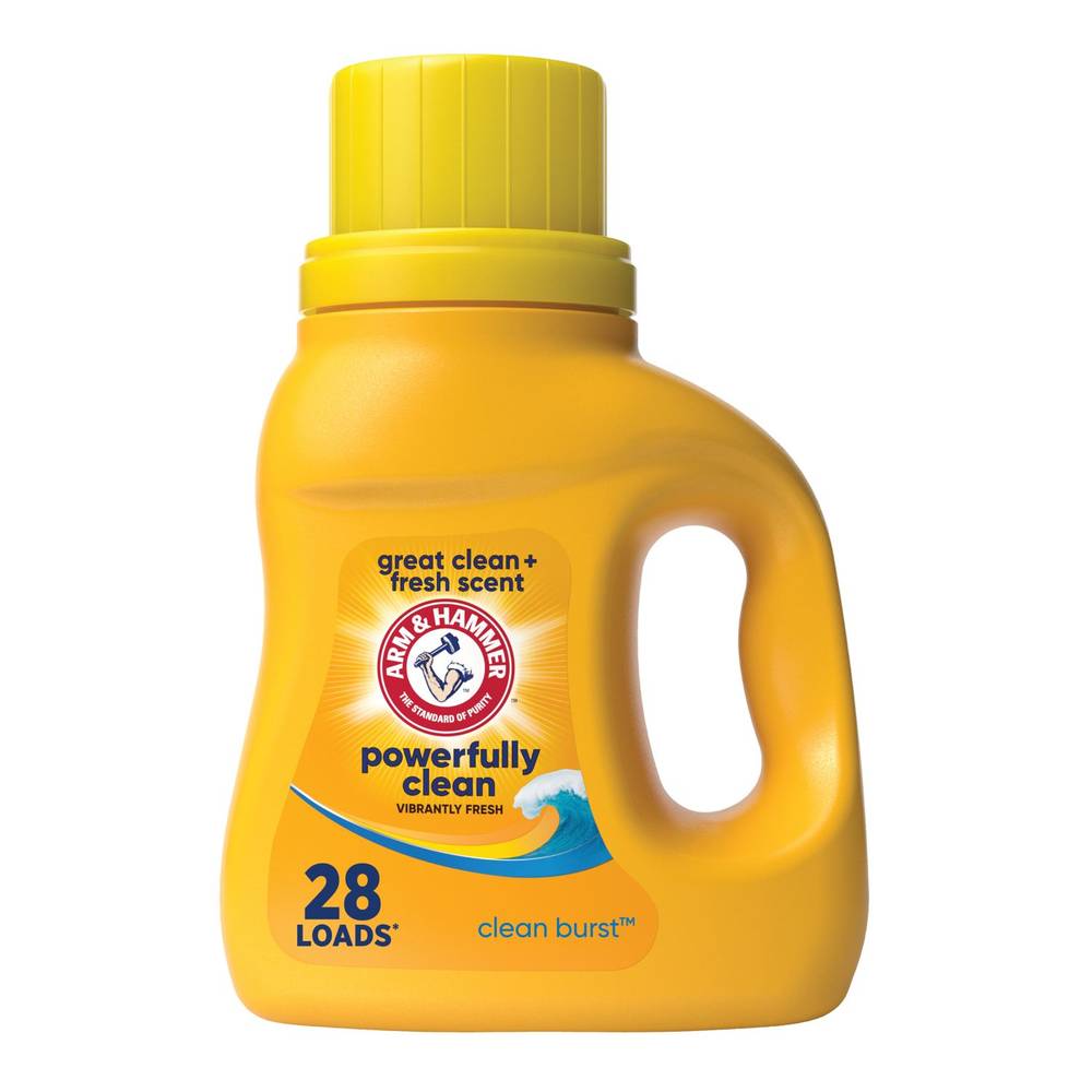 Arm & Hammer Liquid Laundry Detergent, Clean Burst, 28 Loads