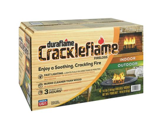 Duraflame · Indoor & Outdoor Crackleflame Firelogs (4 x 4.5 lbs)