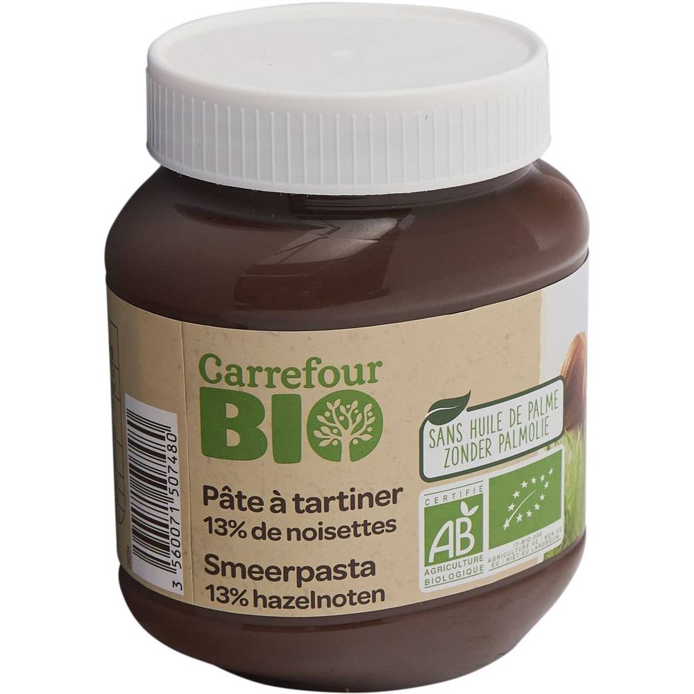 Carrefour Bio - Pâte à tartiner bio 13% de noisettes (350g)