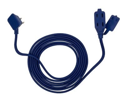 Globe Electric Fabric Extension Cord With Polarized Outlets, 9 ft, Navy Blue