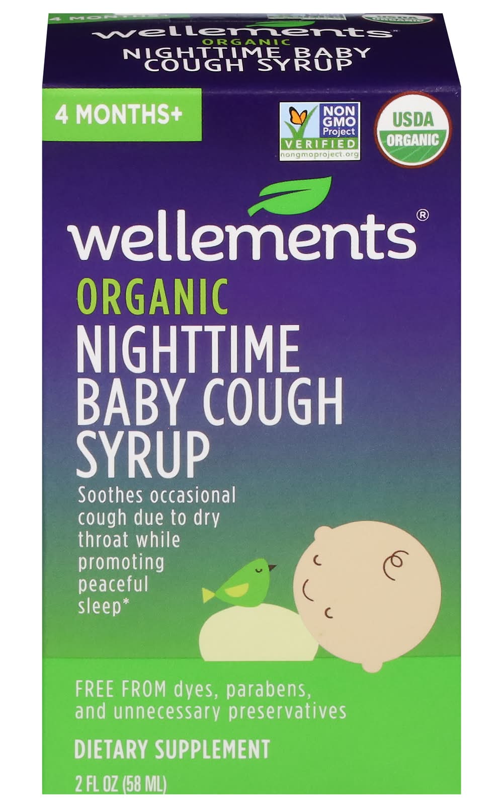 Wellements Organic Nighttime Baby Cough & Mucus Syrup (2 fl oz)