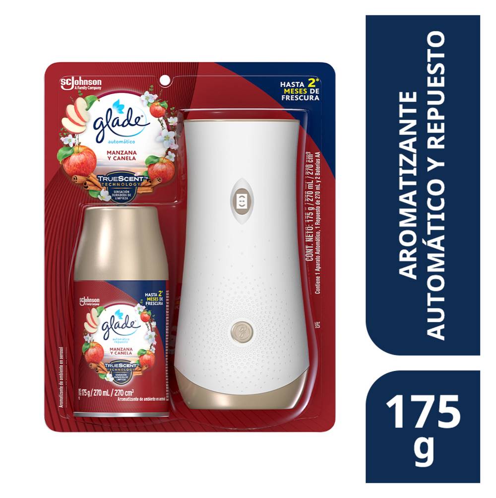 Glade · Aromatizante ambiental automático en aerosol manzana y canela (175 g)