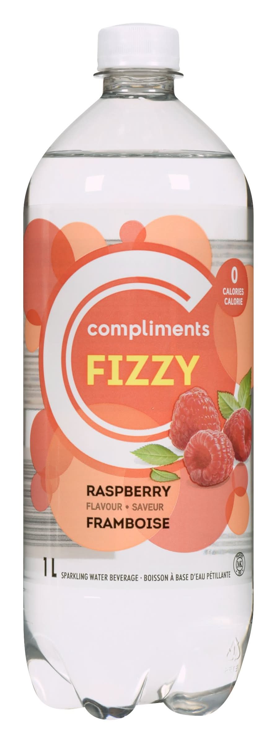 Compliments eau pétillante à la framboise (1 l) - fizzy raspberry sparkling water (1 l)