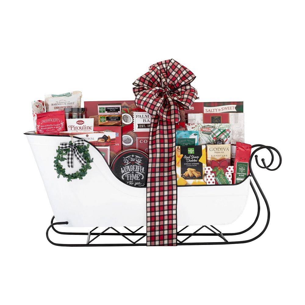 The Fresh Market Sleigh Rides - White Gift Basket