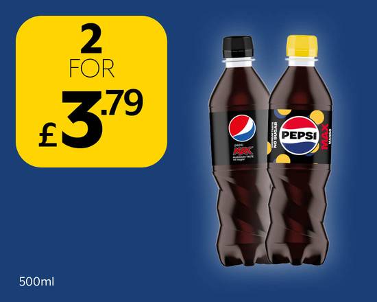 Pepsi 2 x 500ml for £3.79