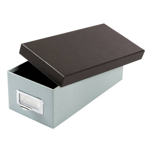Oxford Index Card Storage Box Blue Fog/Black