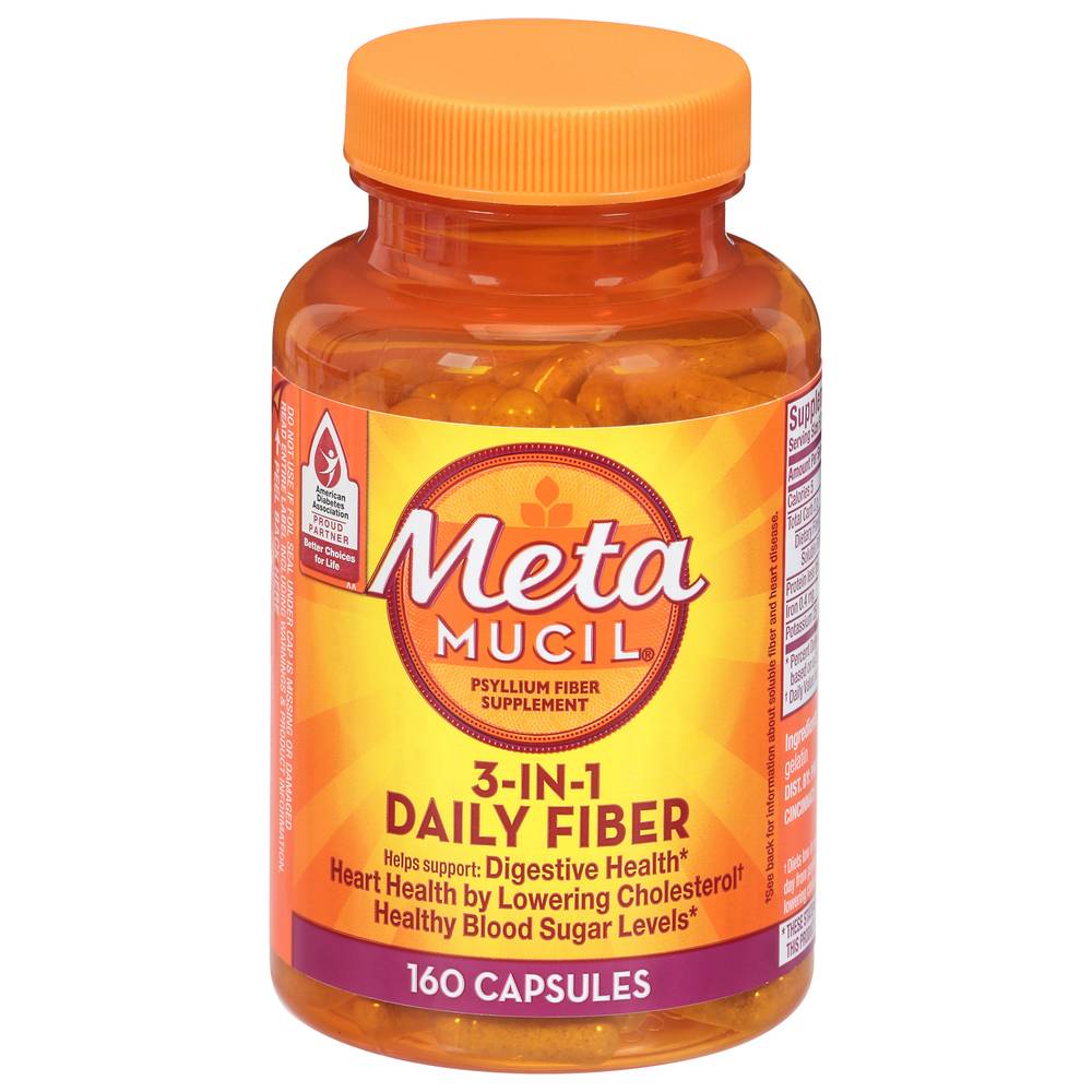 Metamucil Psyllium Fiber Supplement Capsules (0.3 lbs, 160 ct)