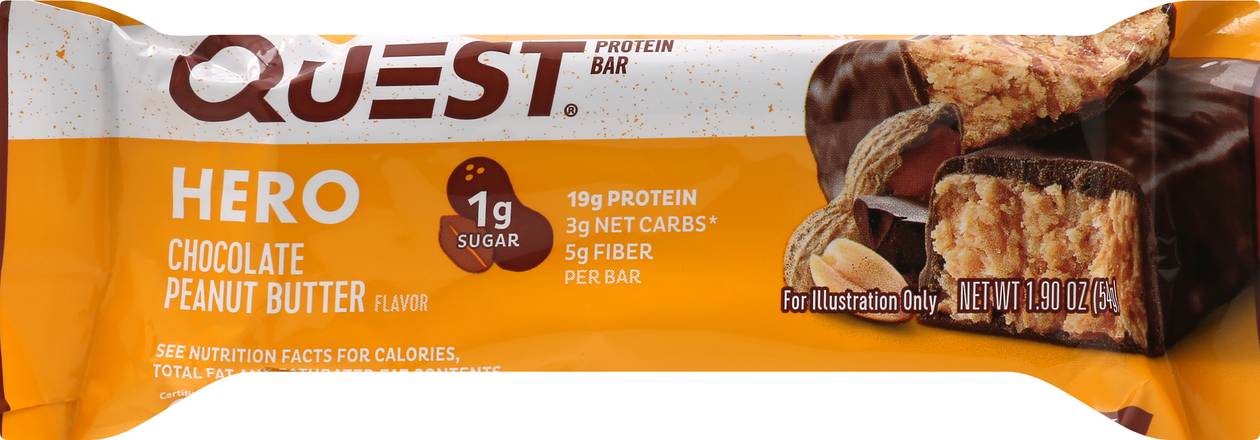 Quest Hero Chocolate Peanut Butter Protein Bar (1.9 oz)