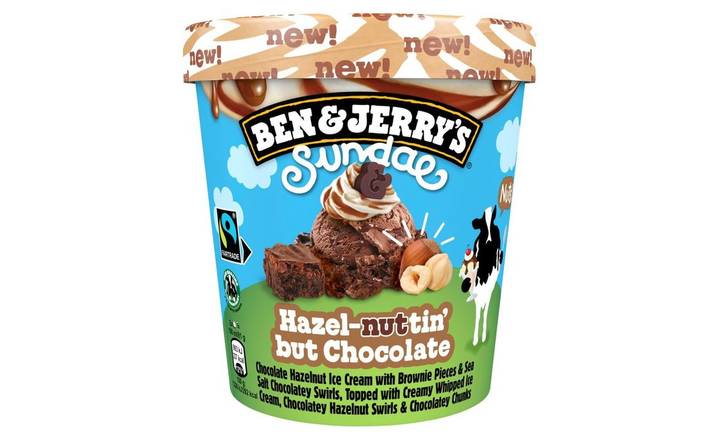 Ben & Jerry's Hazel-nuttin' but Chocolate Sundae Ice Cream 427ml (403018) 