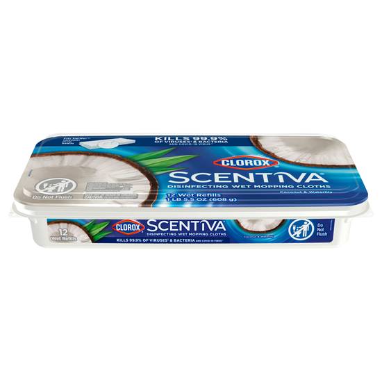Clorox Scentiva Disinfecting Wet Mopping Cloths Bleach-Free (12 ct)