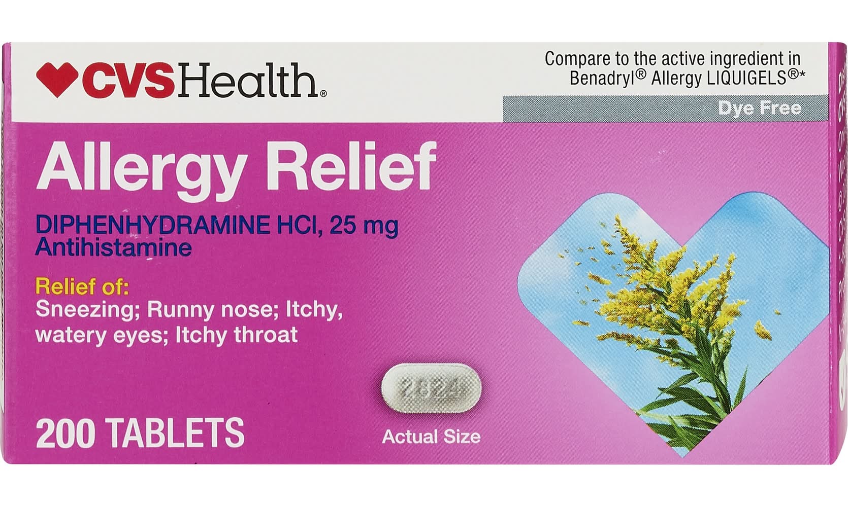 CVS Health Allergy Relief Dye Free Diphenhydramine Hcl (200 ct)