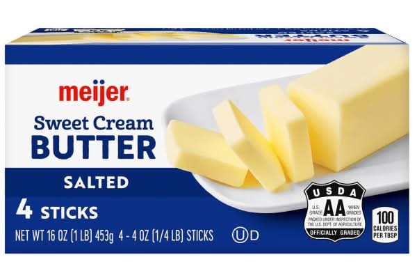 Meijer Salted Sweet Cream Butter Sticks (16 oz, 4 ct)
