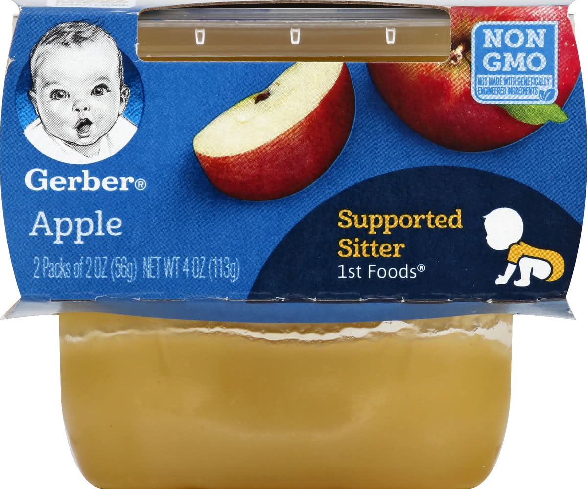 Gerber Natural Food For Baby 1st Stage, Apple (4 oz, 2 ct)