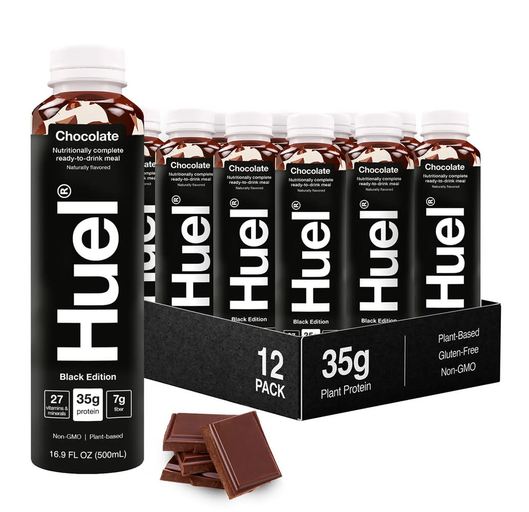GNC - Huel Black Edition Protein Drink, Chocolate (12 x 16.9 fl oz