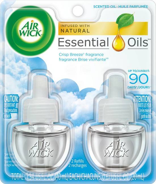 Air wick purificateur d'air à l'huile parfumée (2 units x 20 ml) - scented oil refills crisp breeze (2 units x 20 ml)
