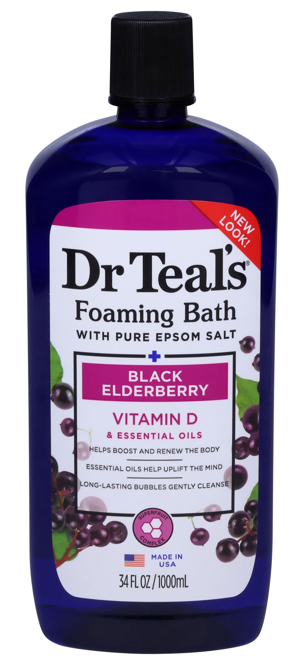 Dr Teal's Black Elderberry Foaming Bath With Pure Epsom Salt (34 fl oz)