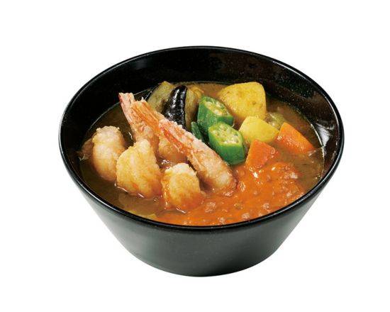 The海老スープカレー(ライス付) The shrimp soup curry (with rice)