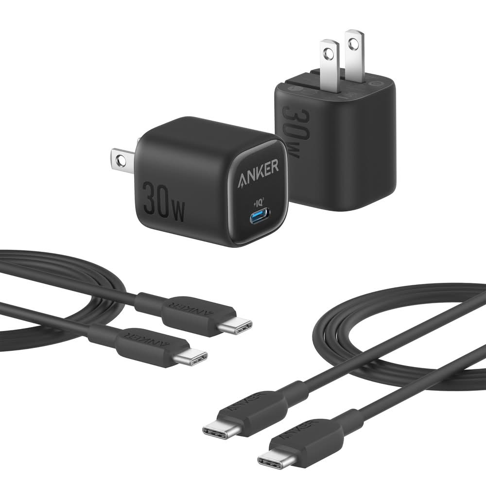 Anker - Chargeur De 30 Watts Avec Câble Usb-C Vers Usb-C, Paquet De 2 / Anker 30W Charger With Usb-C To Usb-C Cable, 2-Pack