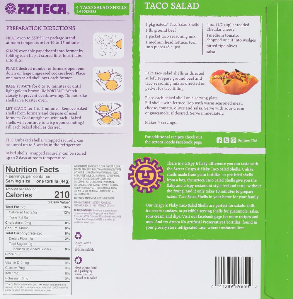 Azteca Crispy Taco Salad Shells (6.2 oz) | Postmates