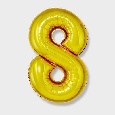 Spritz 34Inch Number 8 Foil Balloon, Gold