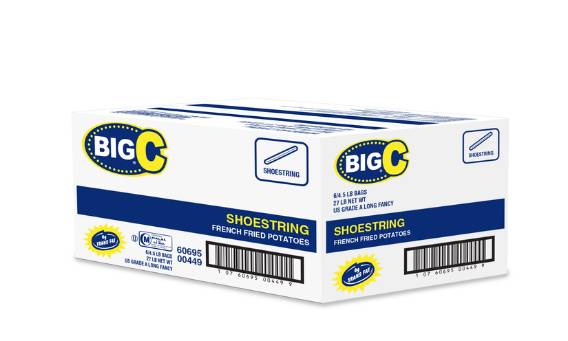 Frozen Big C - 1/4" Shoestring French Fries - 6/4.5 lbs (1X6|Case of 1)