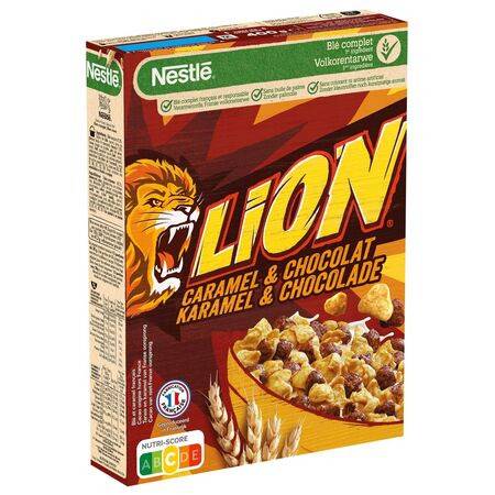 Céréales caramel & chocolat LION - la boite de 480 g