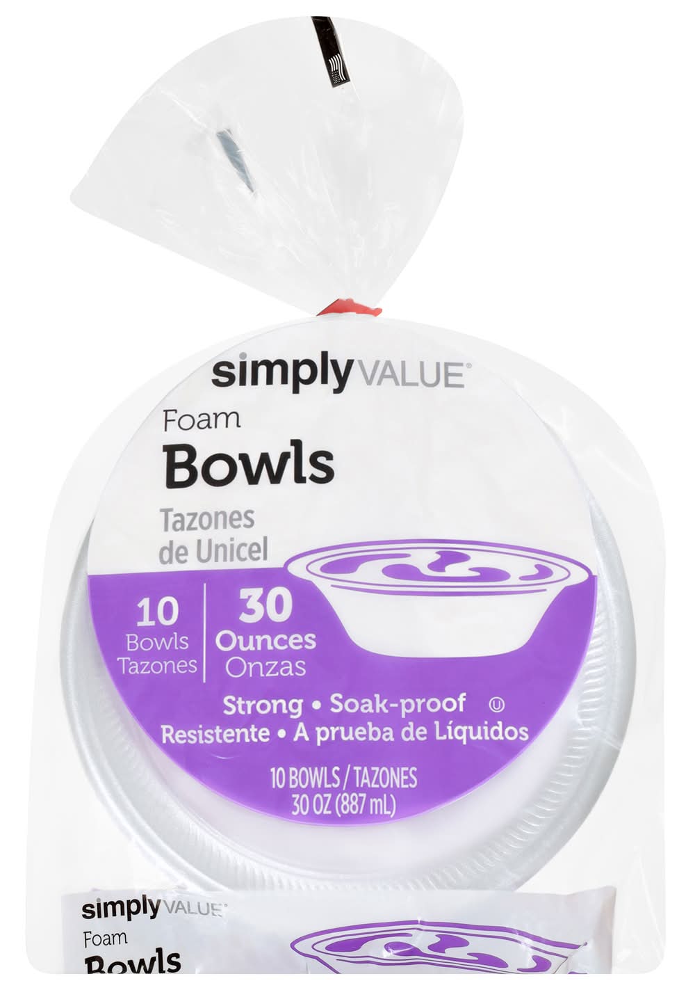 Simply Value Foam Bowls 30 oz (10 ct)