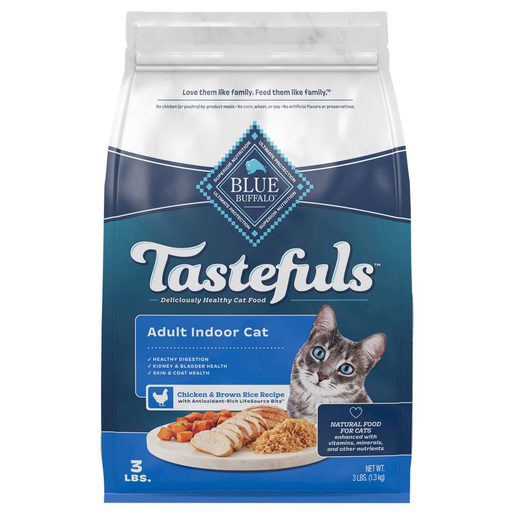 Blue Buffalo Adult Indoor Health Natural Food For Cats, Chicken (3 lbs)