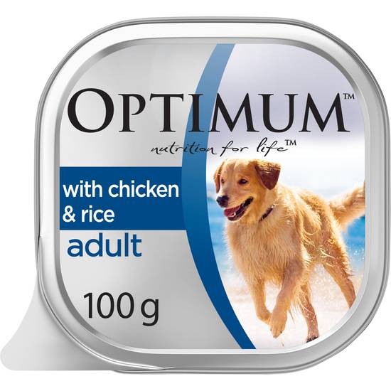 Optimum Adult With Chicken & Rice Wet Dog Food 100g