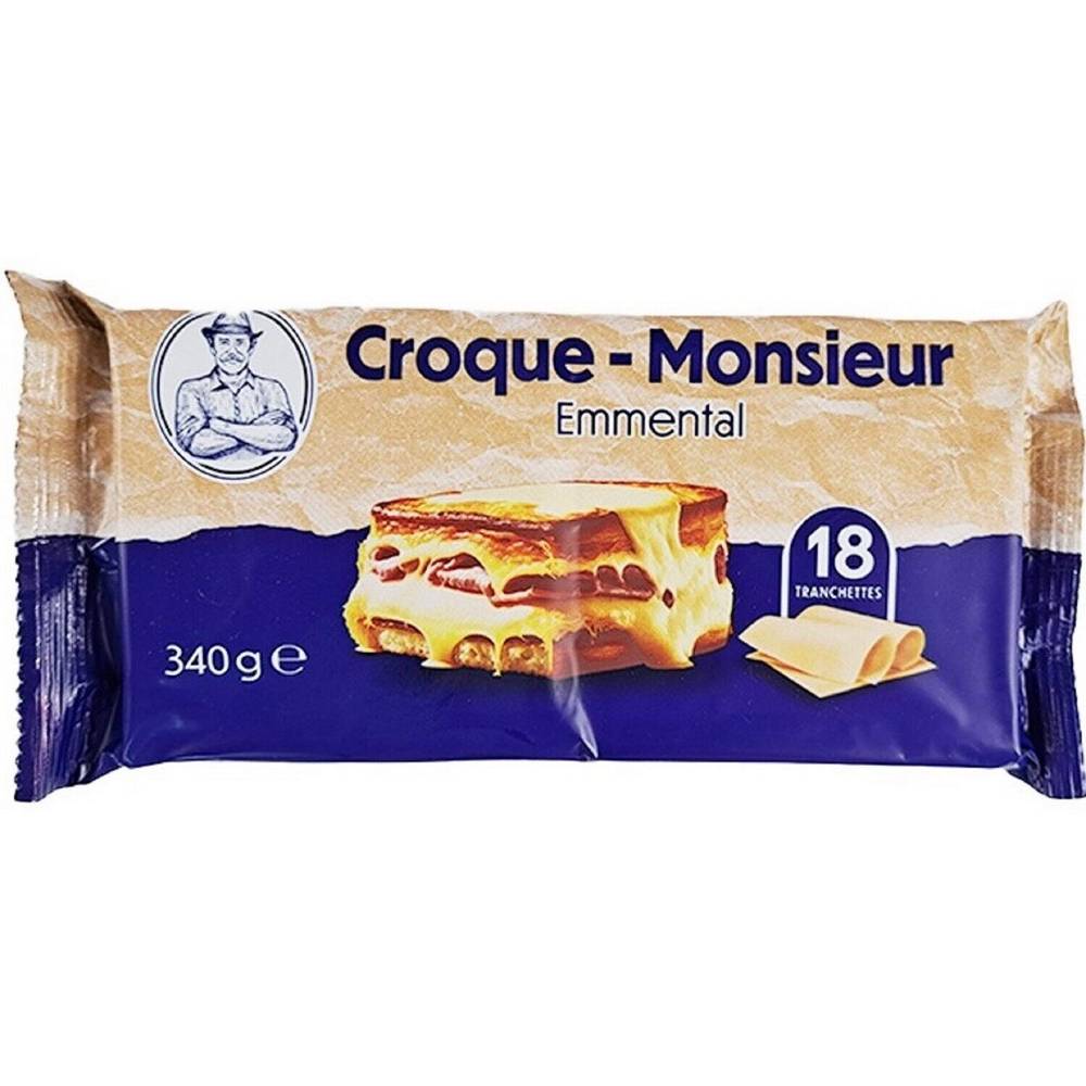 Fromage croque-monsieur emmental - le paquet de 18 tranches - 340g