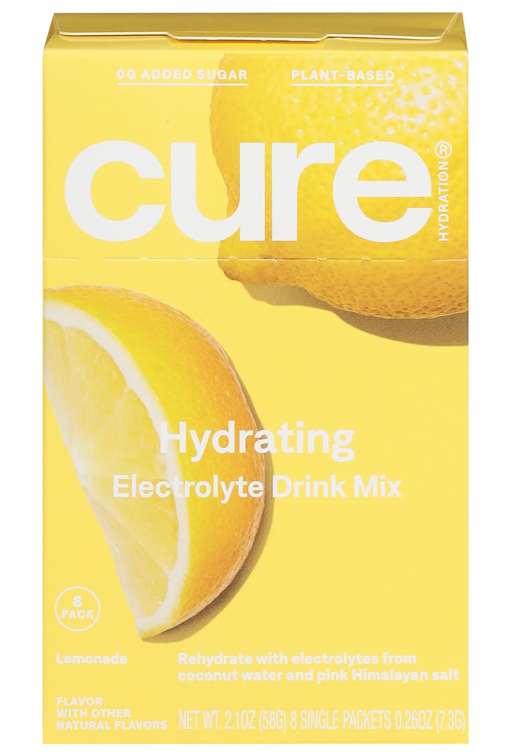 Cure Hydrating Electrolyte Drink Mix, Lemonade (8 x 0.26 oz)