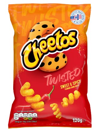 Cheetos Sweet & Spicy, Twisted Sharing Corn Puffs (120g)