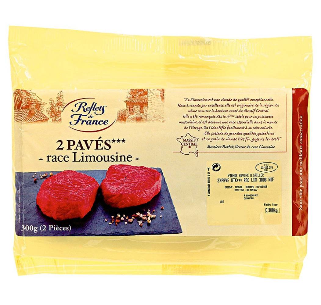 Reflets de France - Viande bovine pavés race limousine (300g)