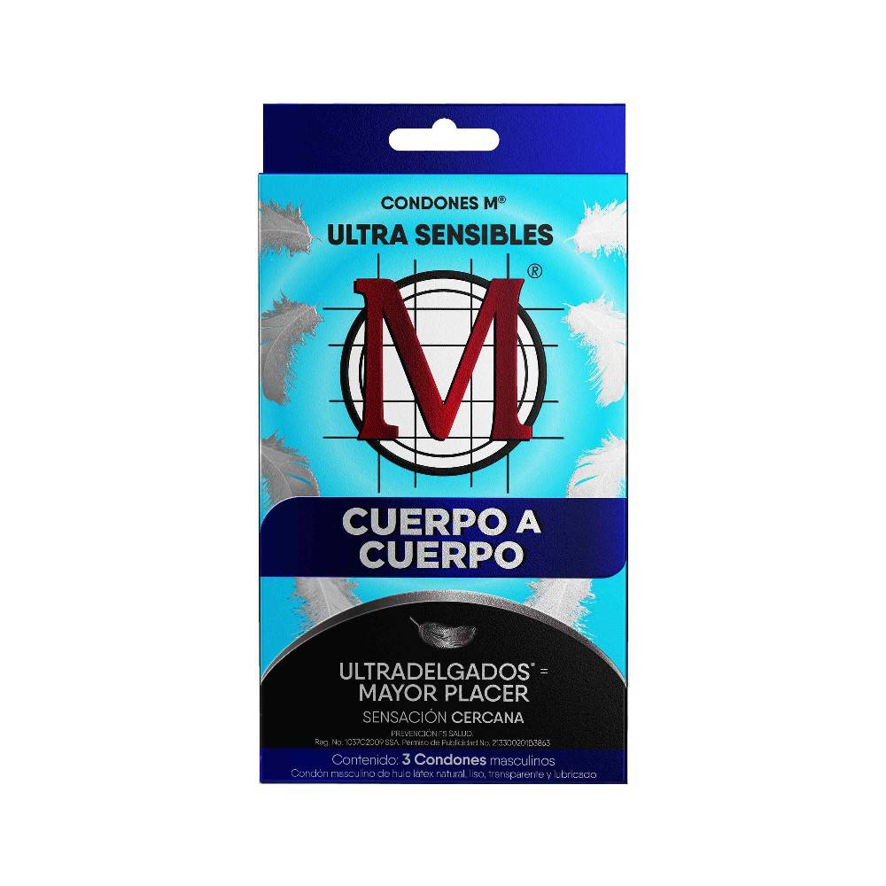 M force condones de látex ultra sensibles (3 un)