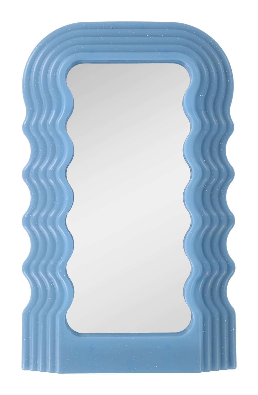 Decorative Wavy Mirror 10.23in x 16.5in Blue