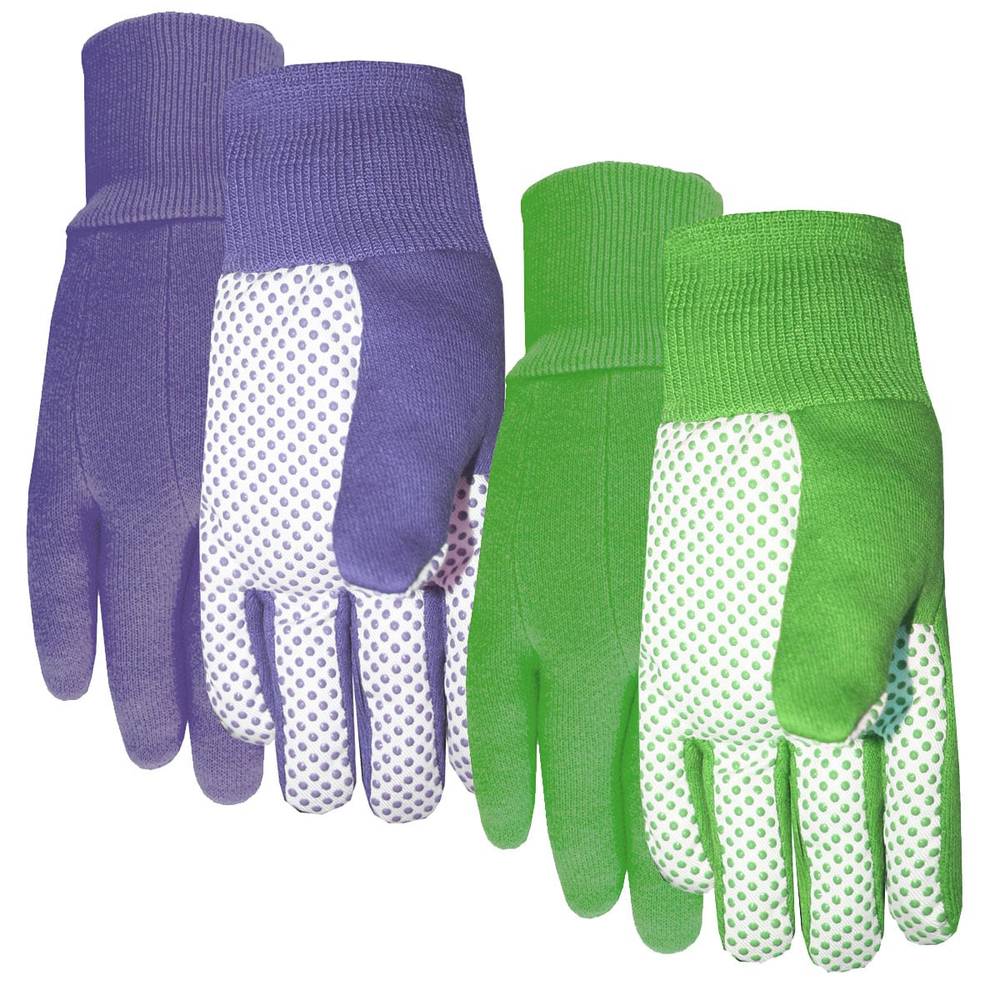 MidWest Quality Gloves, Inc. Large PVC Poly/Cotton Gardening Gloves, (2-Pairs) | 522P02-L