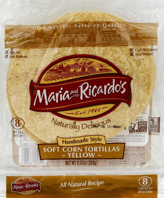 Maria and Ricardo's Soft Corn Yellow Tortillas (8 ct)