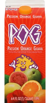 Pog Passion Orange Guava Drink From Concentrate Paper Carton Gable Top - 0.5 Gallon