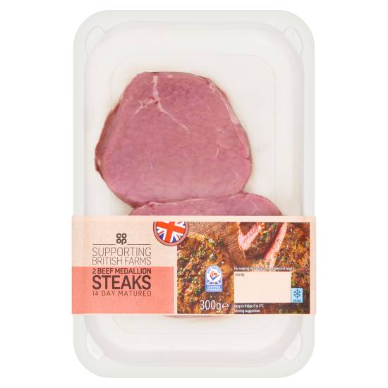 Co-Op British 2 Beef Medallion Steaks (300g)