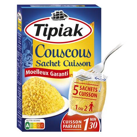 Couscous sachet cuisson TIPIAK - les 5 sachets de 100 g