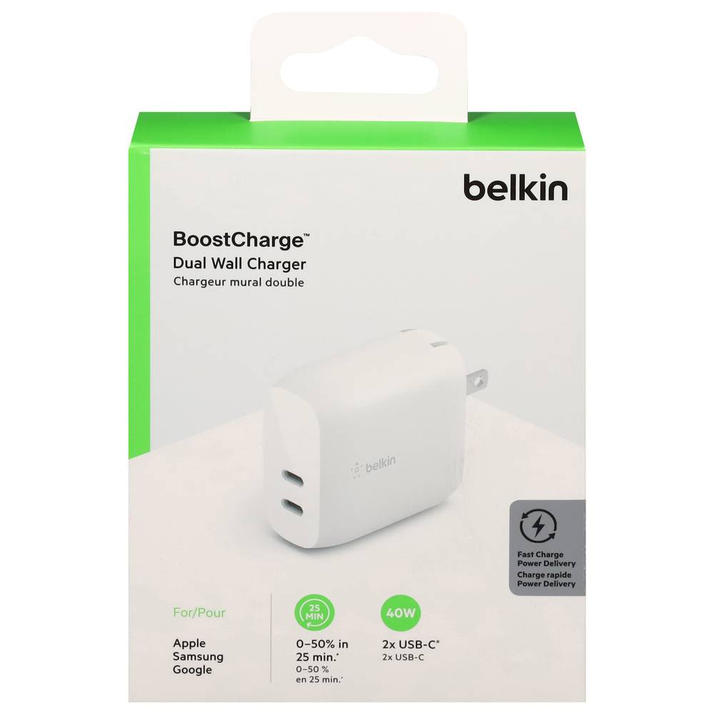 Belkin Boost 40 Watt Dual Wall Charger, White