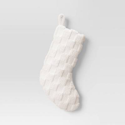 Wondershop Plush Christmas Stocking, 20", Ivory