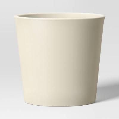 Threshold Plastic Indoor Outdoor Planter Pot, 10.6X10.6 in, Sour Cream
