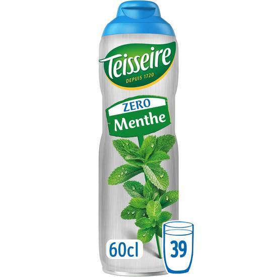 Teisseire - Boisson concentrée zéro 39 verres, menthe (600ml)