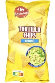 Nachos sabor natural Carrefour Sensation 200 g.