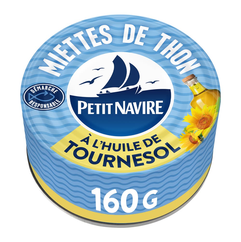 Petit Navire - Miettes de thon à l'huile de tournesol (160g)