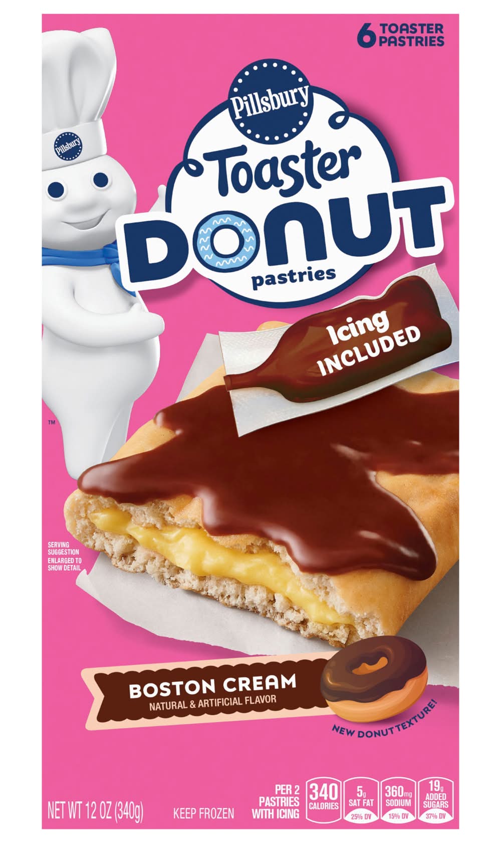 Pillsbury Toaster Donut Pastries, Boston Cream (12 oz, 6 ct)