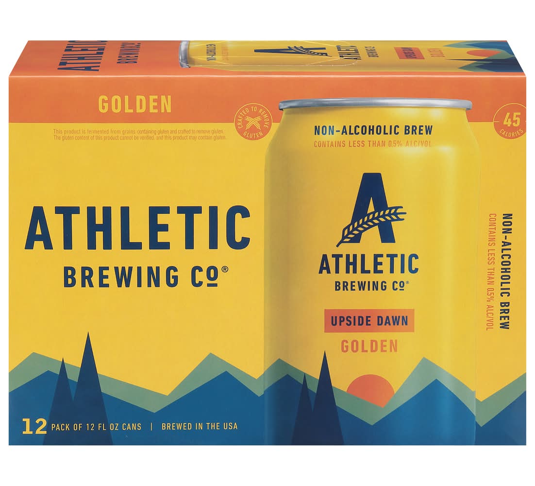 Athletic Brewing Co. Golden Upside Dawn Non Alcoholic Beer (12 x 12 fl oz)
