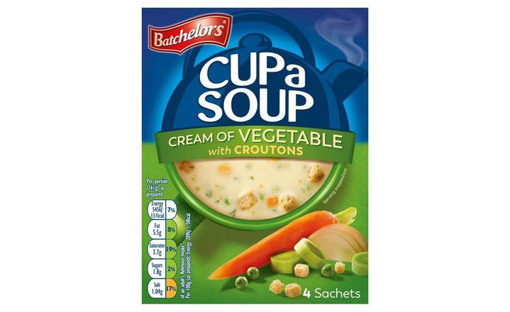 Batchelors Cup a Soup Cream of Vegetable with Croutons 4 Sachets 122g (357421)