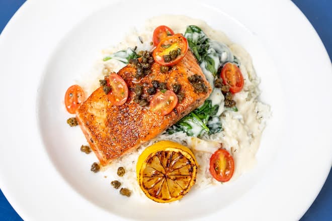 Garlic Caper Grilled Salmon